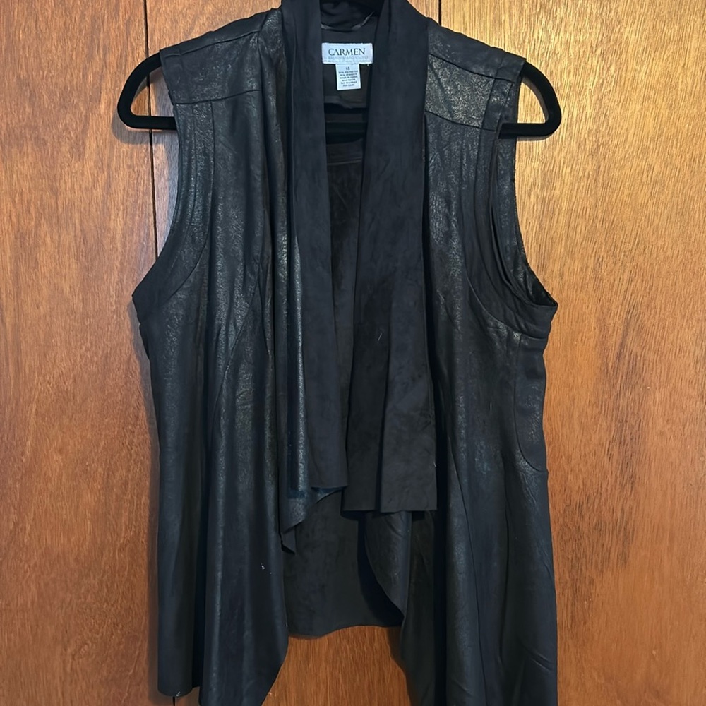 Faux leather/ suede vest